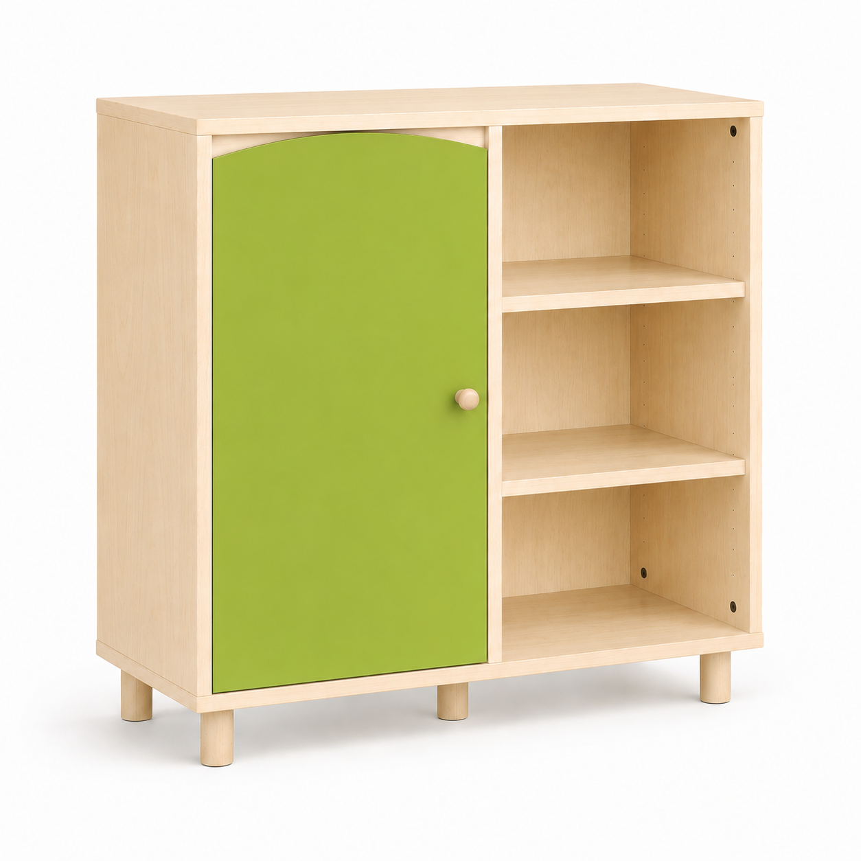 arredo-per-asili-mobile-1-anta-e-3-vani-a-giorno-realizzato-in-nobilitato-verde-lime