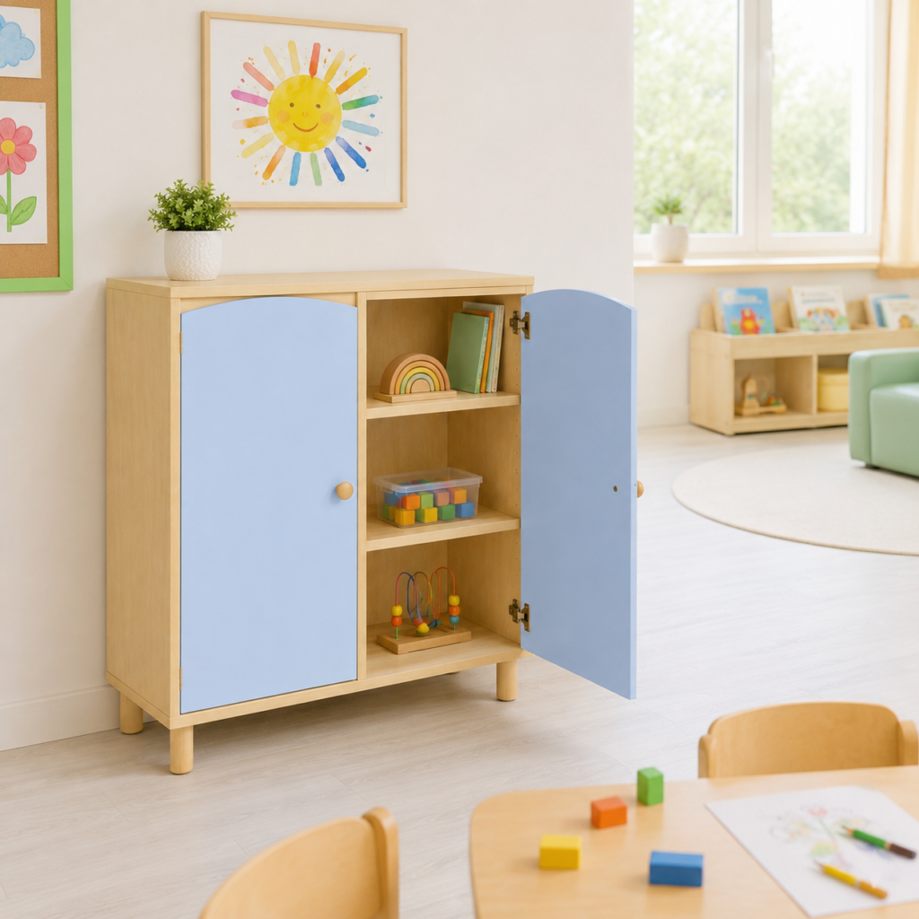 arredo-per-asili-mobile-2-ante-realizzato-con-legno-nobilitato-color-faggio-chiaro-struttura-19-mm-AZZURRO-1-1