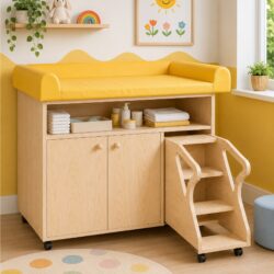 arredo-per-asili-fasciatoio-con-scaletta-materassino-giallo-1