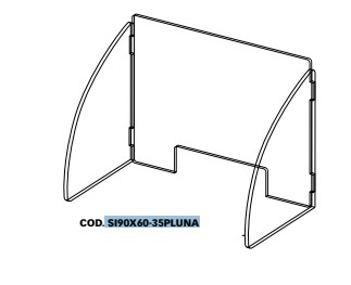 Scudo/schermo  protettivo DEKSTOP  in plexiglass autoportante 90x60cm H