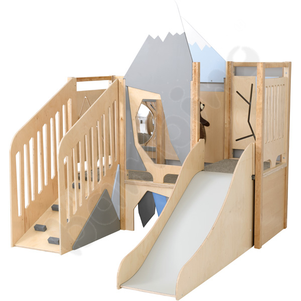 Palestra Montessori 9 In 1 Per Bambini - Struttura In Legno Con Scivolo, Altalena, Rete E Spalliere, Gioco Da Interno Per Bambini 1-6 Anni