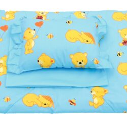 Set nanna "BLU" , piumone ,cuscino con federa e lenzuolo con elastici