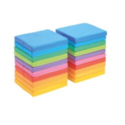 Set 20 Pouf quadrati  "Arcobaleno" - Tinta unita -35 X35  3cm H