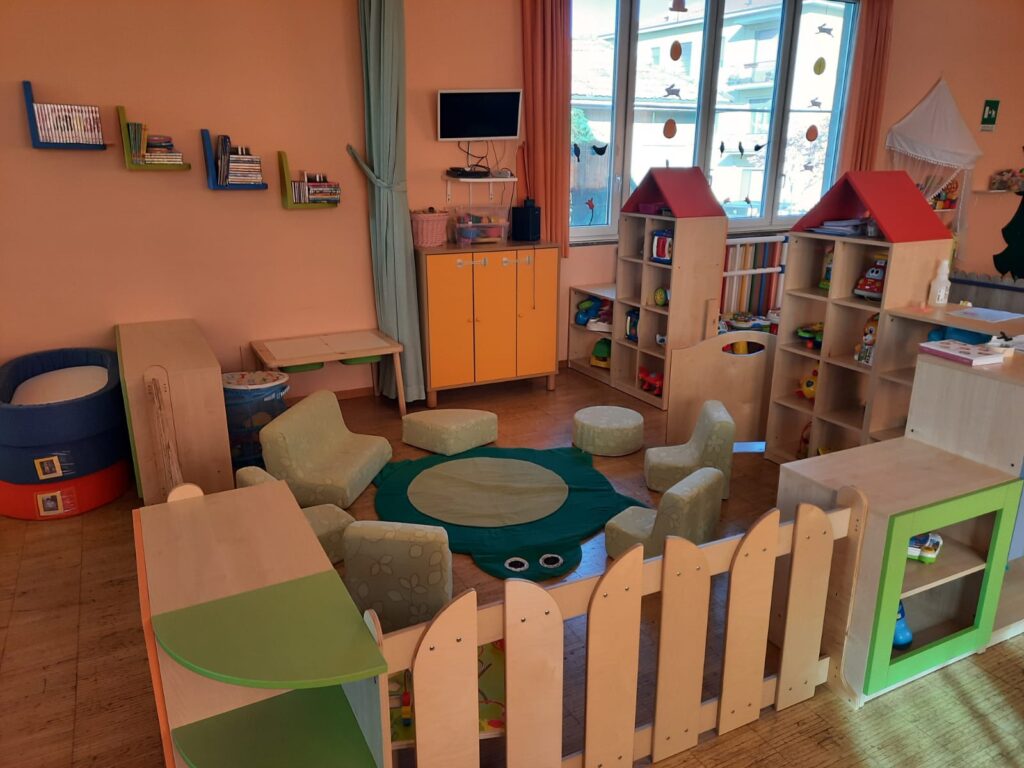 Esempio di area lettura e gioco asilo nido e scuola infanzia