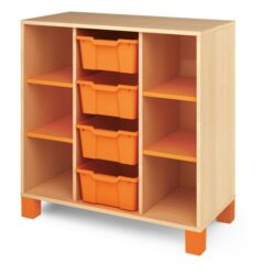 MOBILE-SERIE-ASTRO-4-VANI-4-CASSETTI-ARANCIONE