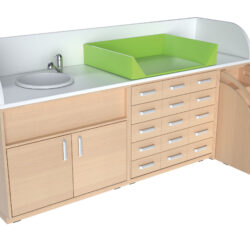 Ideale per spazi domestici o ambienti professionali, offre una soluzione funzionale e sicura per il bagnetto e il cambio del neonato.