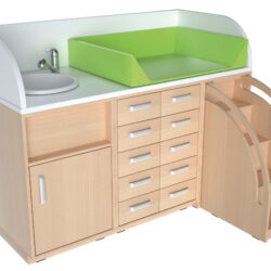 Set fasciatoio dx lavabo progettato per il cambio e la cura del bambino è progettato per offrire massima funzionalità anche in spazi ridotti.