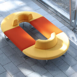 Il set Legvan 6 nelle dimensioni di 336 x 200 cm, è una soluzione elegante e funzionale progettata per arricchire zone di comunicazione e spazi pubblici.