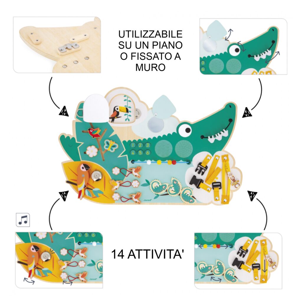 Pannello Multiattività “Coccodrillo” – sviluppo sensoriale