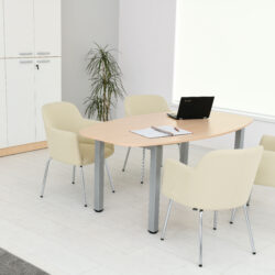 Il Tavolo ovale da riunione 180 x 100 cm dal design essenziale e funzionale, ideale per ambienti scolastici, uffici, sale riunioni o spazi collettivi.