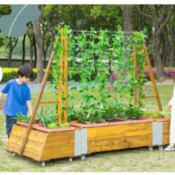 I Portavasi mobili con traliccio triangolare sono stati progettati per gli asili, in quanto offrono ai bambini un primo contatto con la natura attraverso il gioco e il giardinaggio.