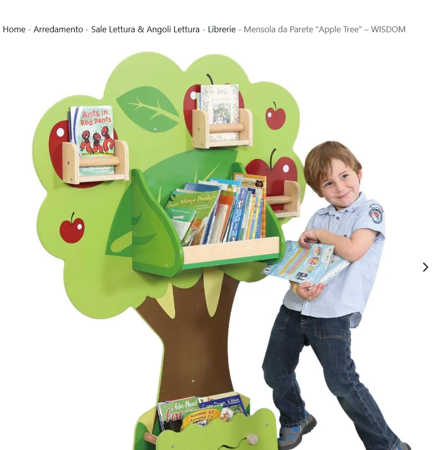 Ideale per asili nido e scuole dell’infanzia, questa libreria dal design giocoso trasforma ogni parete in uno spazio educativo e coinvolgente.