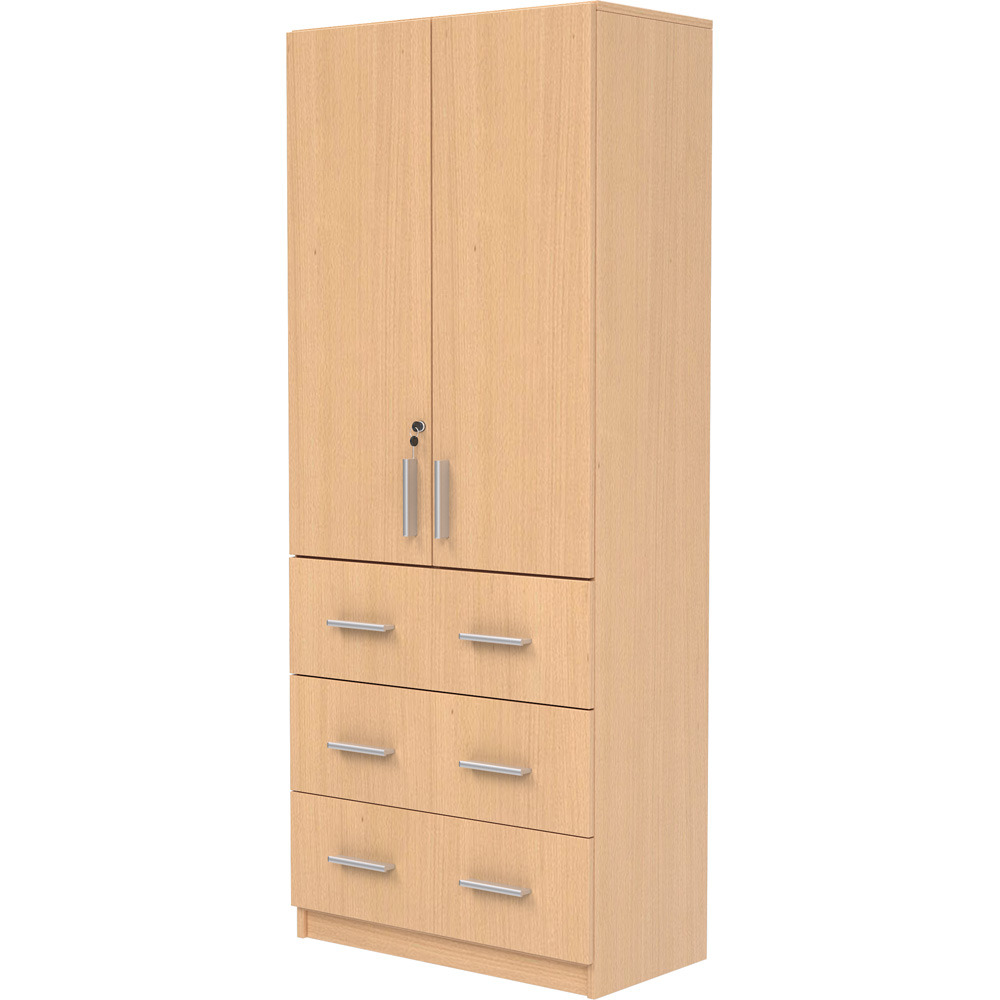 Questo Mobile scaffale con ante e cassettiera è una soluzione d’arredo pratica ed elegante, pensata per offrire ampio spazio contenitivo senza rinunciare a uno stile sobrio e moderno.