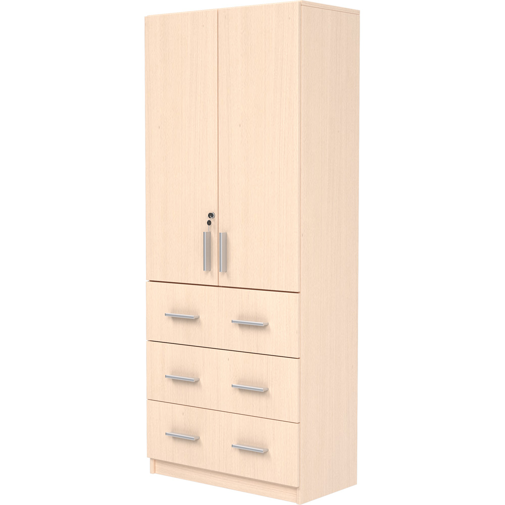 Questo Mobile scaffale con ante e cassettiera è una soluzione d’arredo pratica ed elegante, pensata per offrire ampio spazio contenitivo senza rinunciare a uno stile sobrio e moderno.