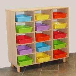 mobile in legno con 15 caselle e cassetti