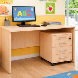 arredo-per-asili-scrivania-con -cassettiera