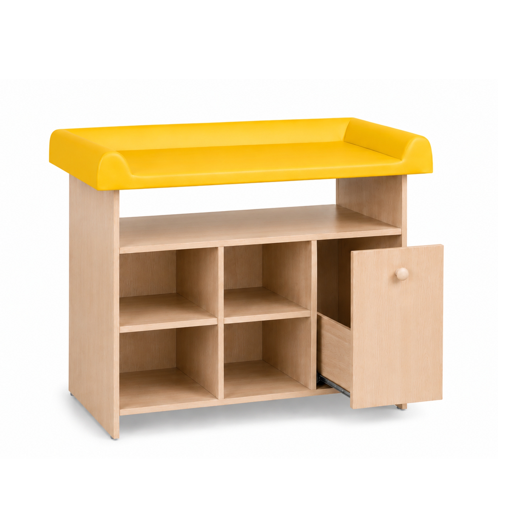 arredo-per-asili-fasciatoio-4-vani-a-giorno-e-cassetto-acero-chiaro-materassino-giallo-120-cm